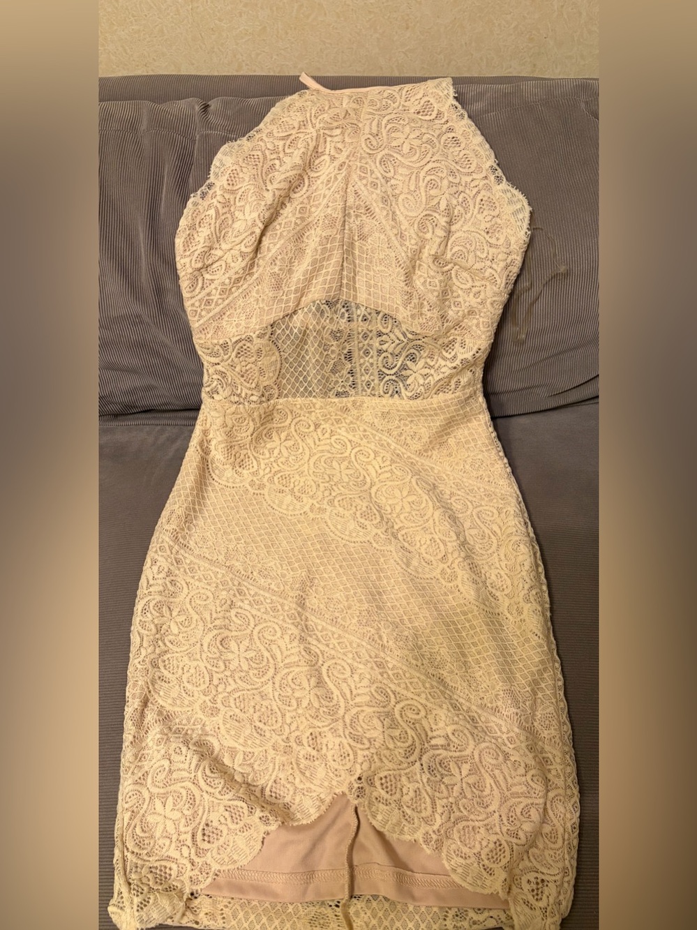 Lace Sheath Dress in Cream - Elegant Women’s Dress